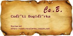Csáti Boglárka névjegykártya