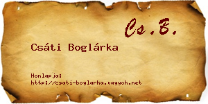 Csáti Boglárka névjegykártya